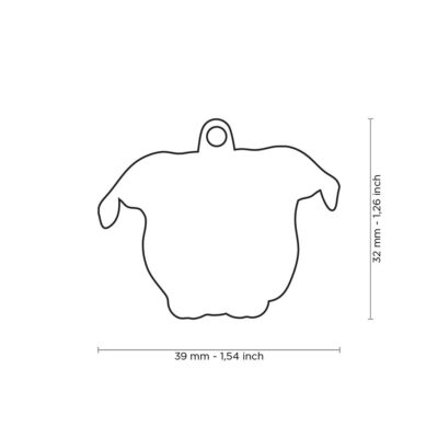 Psí známka ve tvaru psa na bílém pozadí MYFAMILY