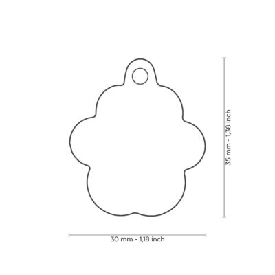 Psí známka ve tvaru psa na bílém pozadí MYFAMILY